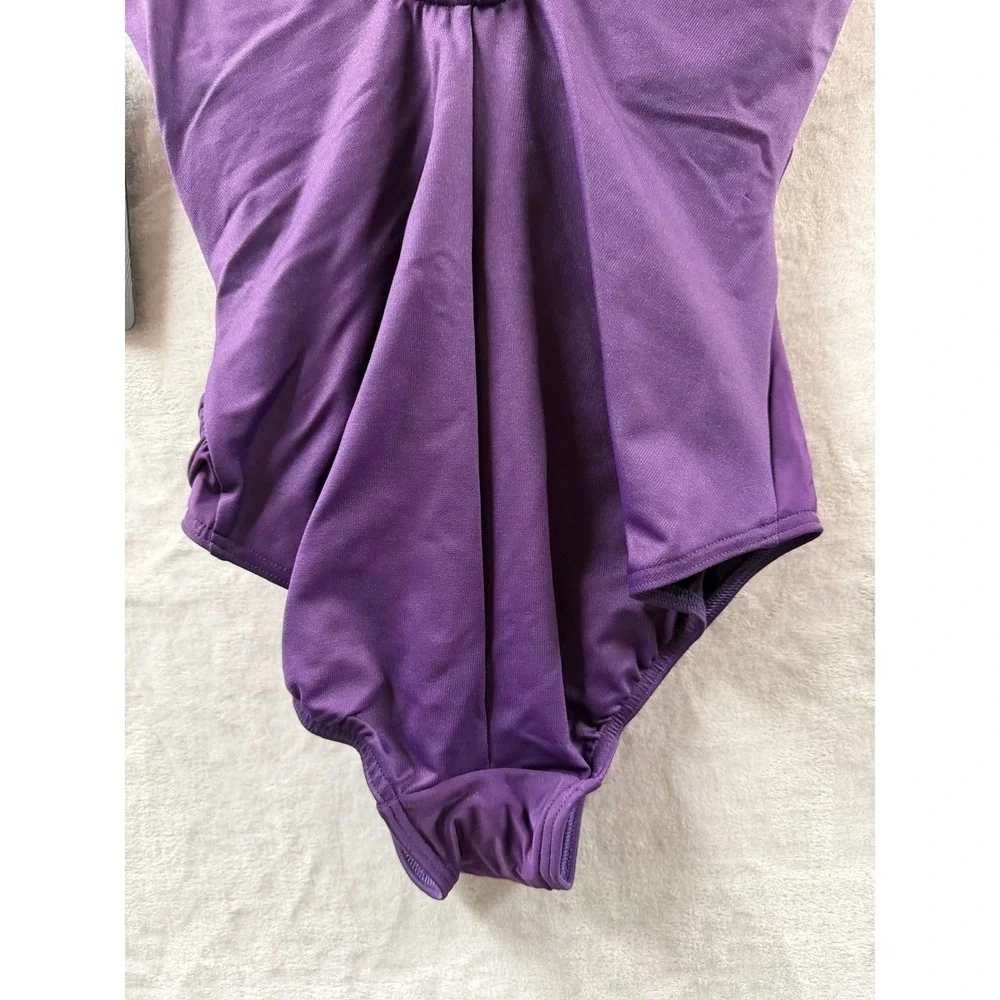 Miraclesuit Sanibel One Piece Swimsuit Sangria Purple Ruched Slimming Sz 12 $180